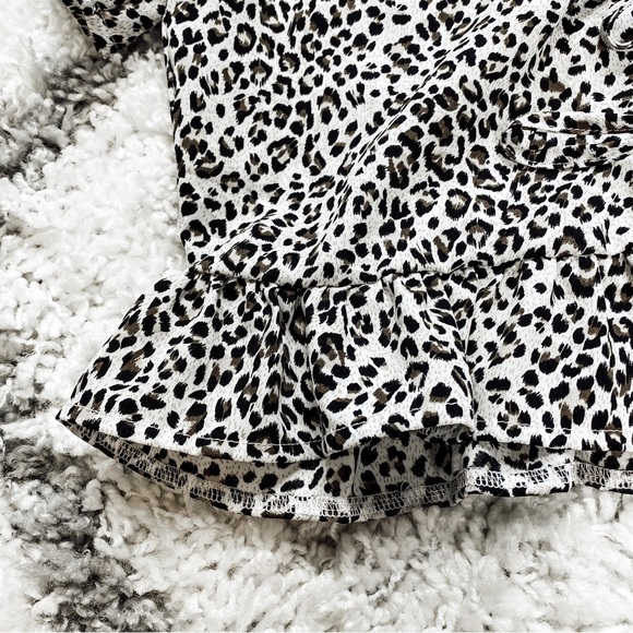 Princess Polly Leopard Print Ruffled Top/Cardigan with Front Ties Size 12 - Picture 7 of 9
